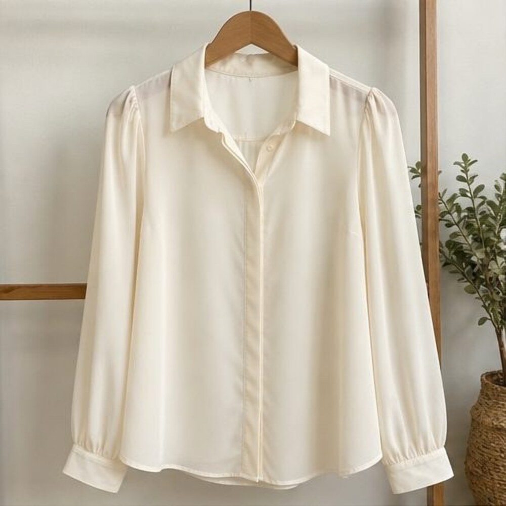 Cream Peplum Top